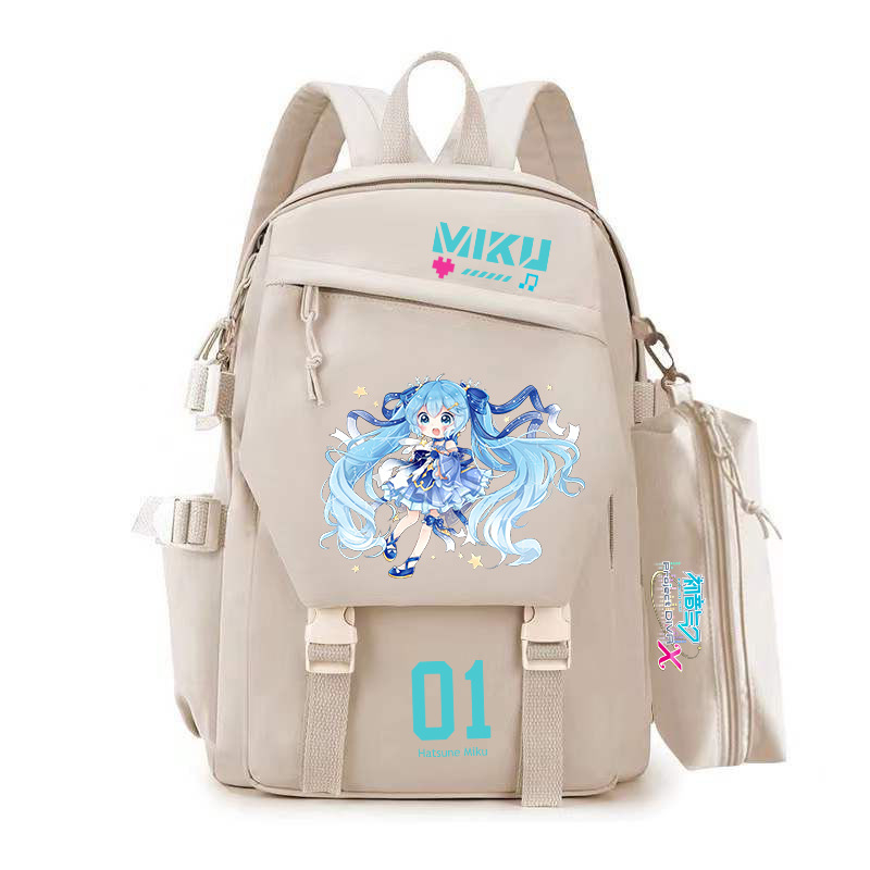 Unisex anime školska torba u dvodimenzionalnom stilu Miku, poliester, gradski stil, kapacitet ispod 20 L