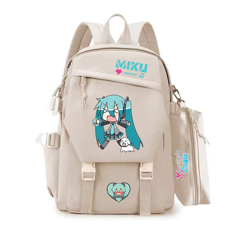 Unisex anime školska torba u dvodimenzionalnom stilu Miku, poliester, gradski stil, kapacitet ispod 20 L