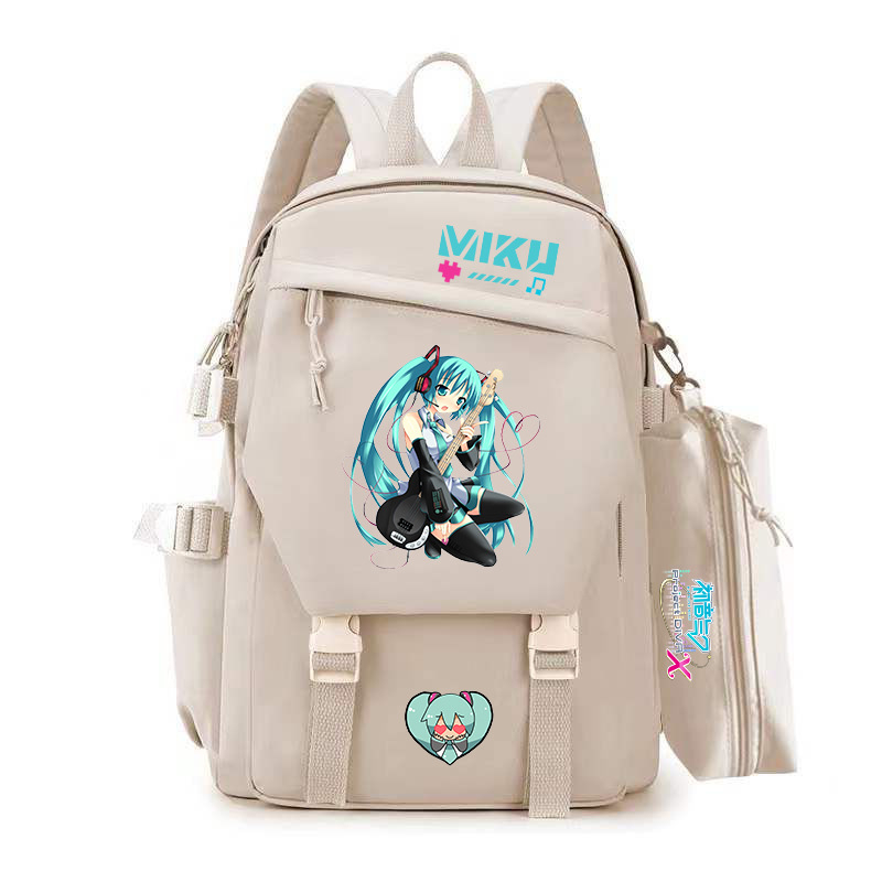 Unisex anime školska torba u dvodimenzionalnom stilu Miku, poliester, gradski stil, kapacitet ispod 20 L