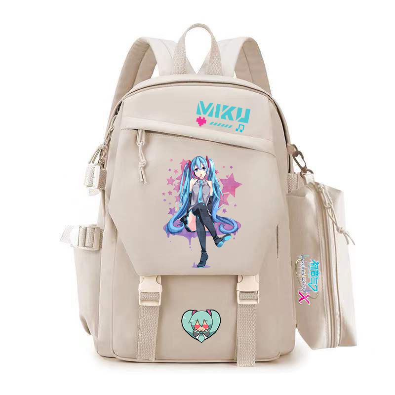 Unisex anime školska torba u dvodimenzionalnom stilu Miku, poliester, gradski stil, kapacitet ispod 20 L