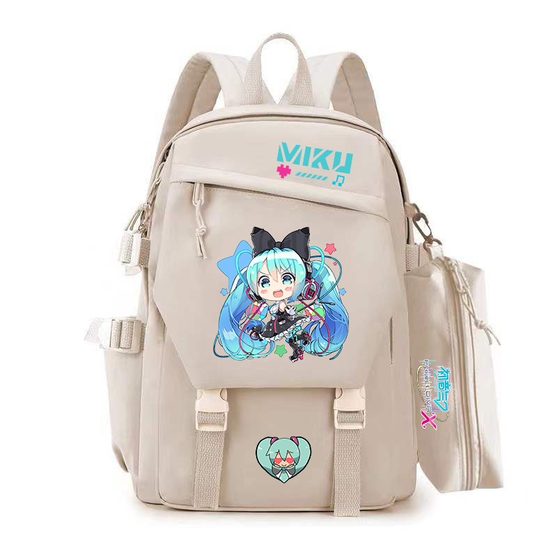Unisex anime školska torba u dvodimenzionalnom stilu Miku, poliester, gradski stil, kapacitet ispod 20 L