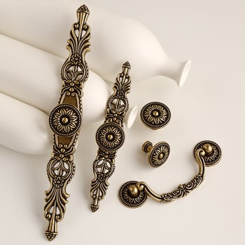 Дръжка за шкаф и чекмедже, европейски и американски стил, ретро, с едно дупче, модел HK175 Qinggu, цинкова сплав