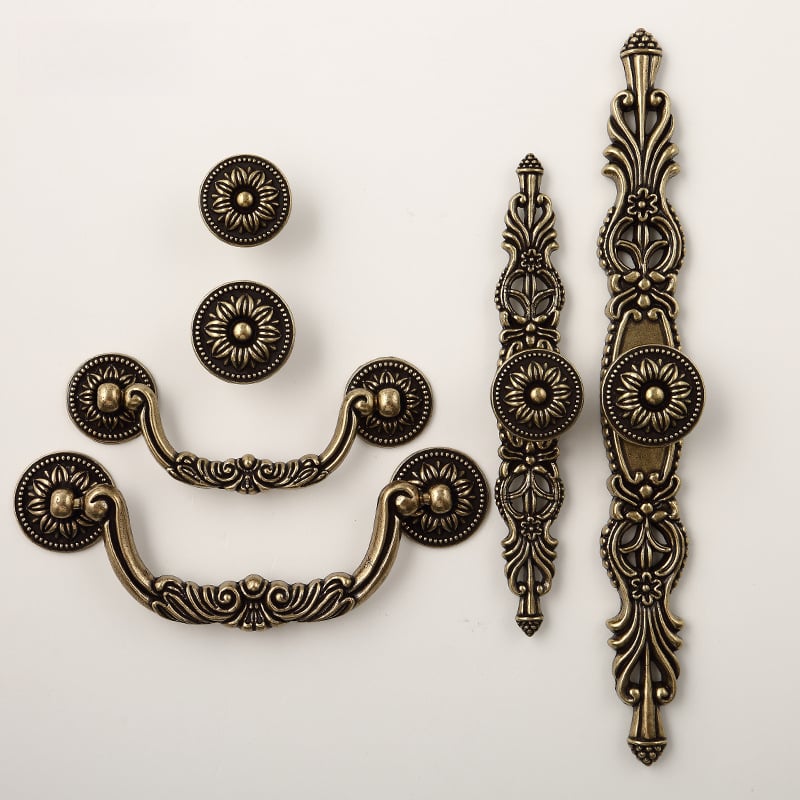 Дръжка за шкаф и чекмедже, европейски и американски стил, ретро, с едно дупче, модел HK175 Qinggu, цинкова сплав