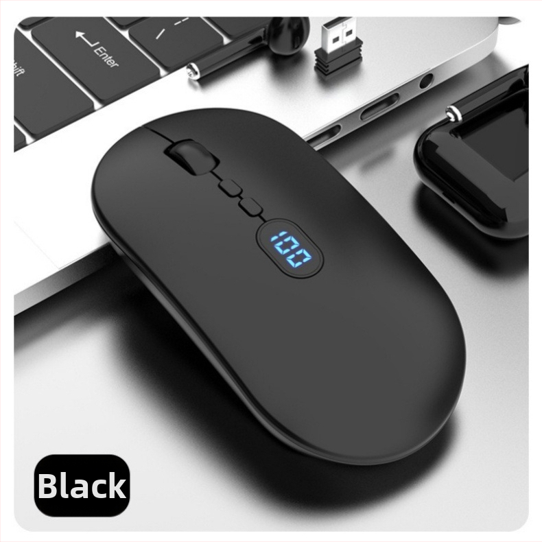 Bezdrôtová myš s dvojitou konektivitou 2.4G/Bluetooth, 1600 DPI, 5 tlačidiel, dobíjateľná, dosah 10 m