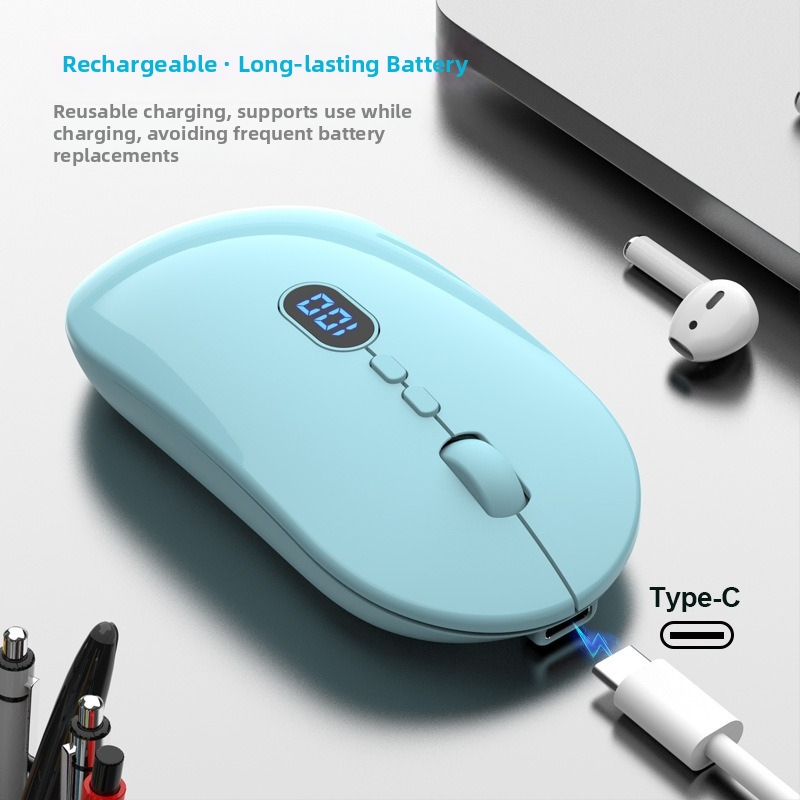 Bezdrôtová myš s dvojitou konektivitou 2.4G/Bluetooth, 1600 DPI, 5 tlačidiel, dobíjateľná, dosah 10 m