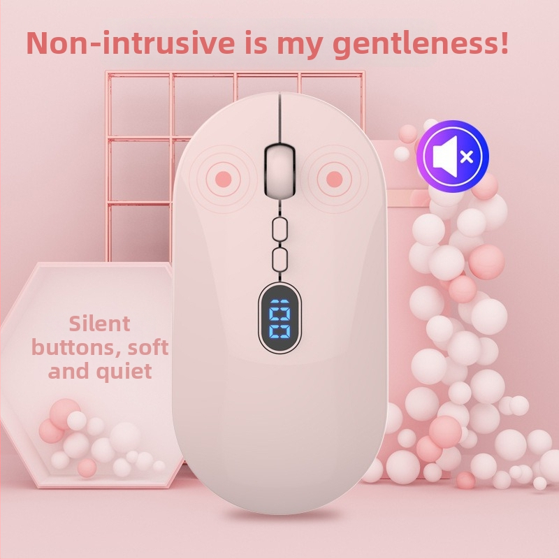 Bezdrôtová myš s dvojitou konektivitou 2.4G/Bluetooth, 1600 DPI, 5 tlačidiel, dobíjateľná, dosah 10 m