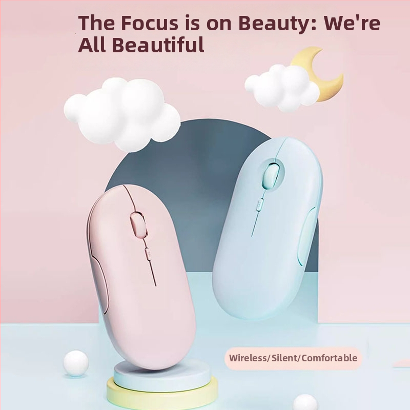 Bluetooth bezdrôtá myš s nabíjacím USB-C, Bluetooth 5.2 a dvoj-mód 2.4G/Bluetooth, optický senzor 1600 DPI, 4 tlačidlá