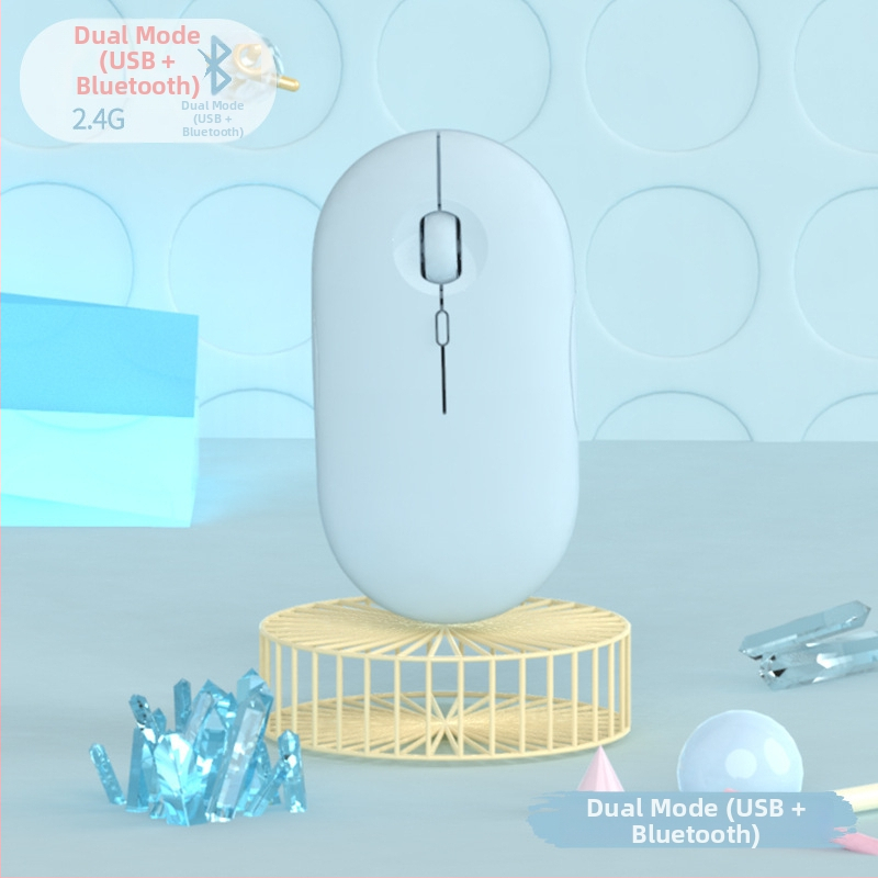 Bluetooth bezdrôtá myš s nabíjacím USB-C, Bluetooth 5.2 a dvoj-mód 2.4G/Bluetooth, optický senzor 1600 DPI, 4 tlačidlá