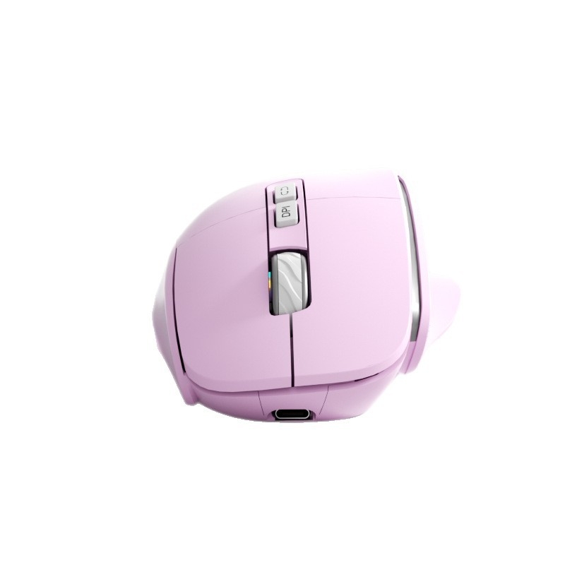 Trojmodni tiho ergonomski vertikalni miš za ured i igre, punjiv, 1600 DPI, USB i Bluetooth, 8 tipki, dimenzije 127×83×47 mm