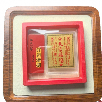 Nálepka na mobilný telefón so zlatým kovovým listom, čínskeho štýlu, balená v akrylovej škrupine