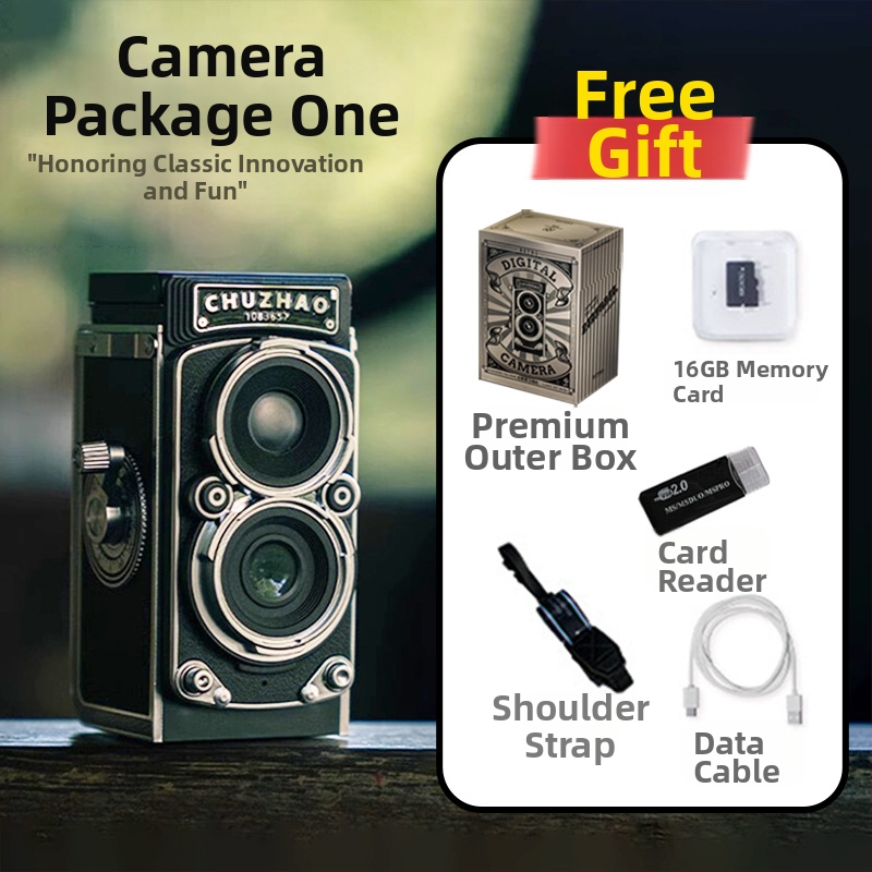 Vintage CCD kamera TLR, mini digitalna za putovanja, 10–12 MP, fiksni objektiv, ručni način
