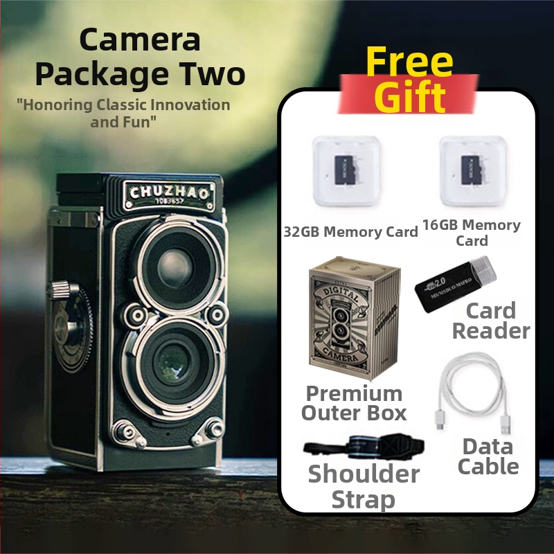 Vintage CCD kamera TLR, mini digitalna za putovanja, 10–12 MP, fiksni objektiv, ručni način