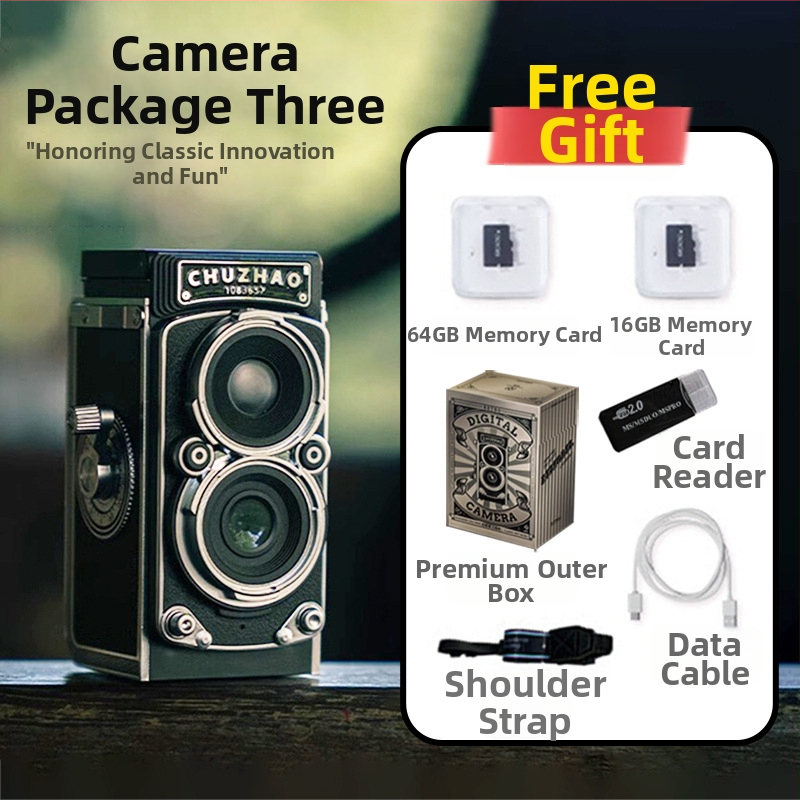Vintage CCD kamera TLR, mini digitalna za putovanja, 10–12 MP, fiksni objektiv, ručni način