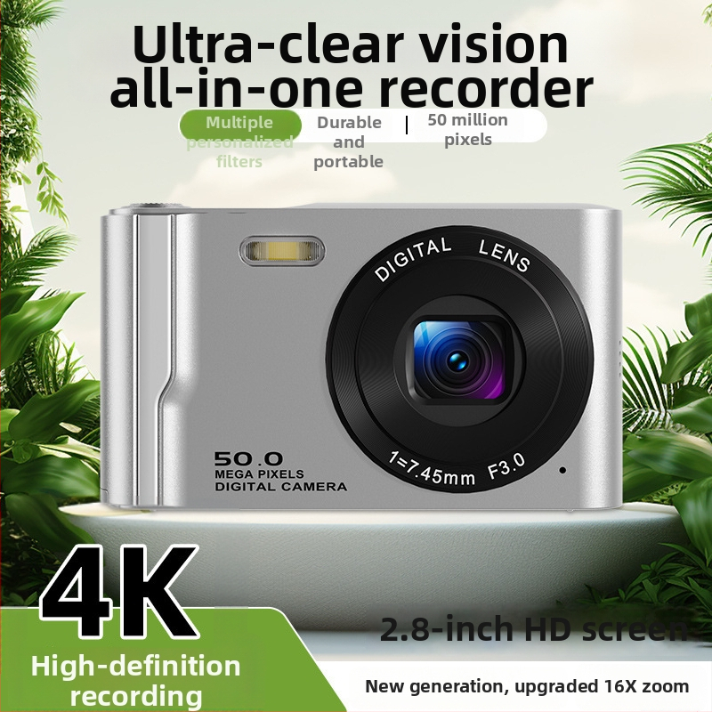 Digitálny fotoaparát M13 s 16× optickým zoomom, 2,8‑palcový LCD, 4K podpora, CCD senzor, microSD karta