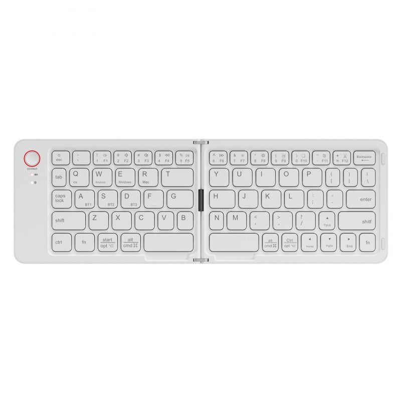 Bluetooth сгъваема клавиатура, тиха и компактна, свързва до 3 устройства, до 87 клавиши