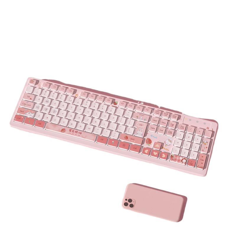 Πληκτρολόγιο Berry Has Troubles – Καρτούν σχέδιο για κοιτώνες και γραφεία; Ασύρματο, Ευρύτατη συμβατότητα, χωρίς φωτισμό, μη αδιάβροχο, χωρίς βάση παλάμης