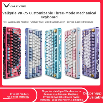 Valkyrie VK75 mechanická klávesnica so tromi režimami pripojenia (2.4G, káblové, Bluetooth), Macchiato spínač, RGB podsvietenie