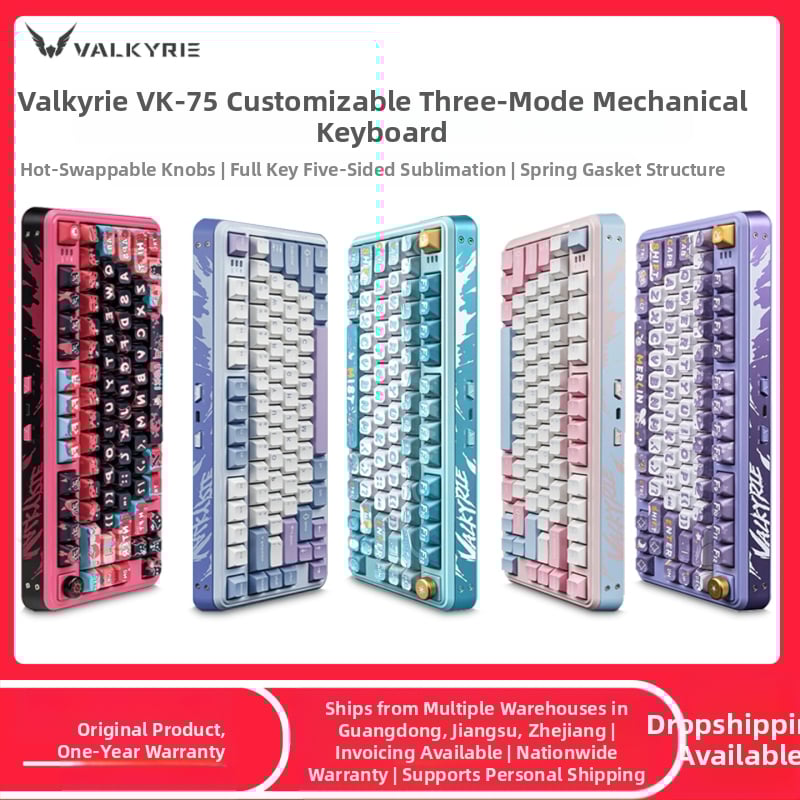 Valkyrie VK75 mechanická klávesnica so tromi režimami pripojenia (2.4G, káblové, Bluetooth), Macchiato spínač, RGB podsvietenie