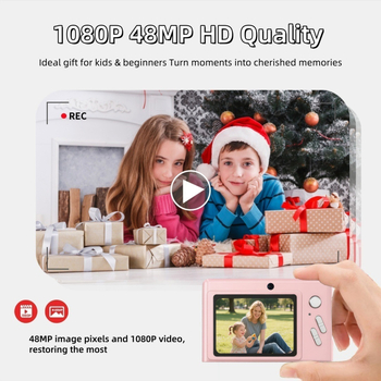 Ρετρό ψηφιακή κάμερα με διπλές κάμερες, CCD αισθητήρας 1/2.3 ιντσών, 8x οπτικό ζουμ, 2.4 ιντσών LCD οθόνη, αποθήκευση TF