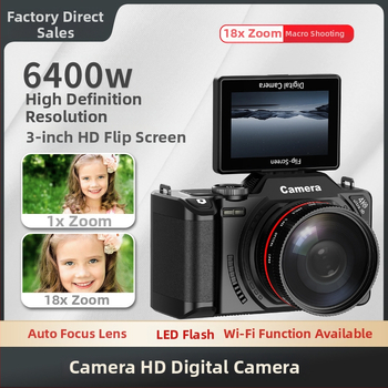 Bezzrkadlová kamera pre vlog s filtrom krásy (64 MP CMOS senzor; 18x optický zoom; 3.0'' LCD displej; 1080p video; USB-C rozhranie)
