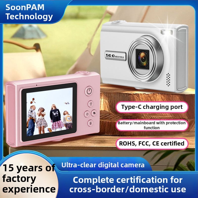 Mini CCD digitálny fotoaparát s 1/1.8 inch senzorom, 24MP+, 2.3 inch LCD displej, optická stabilizácia, plnohodnotný manuálny režim