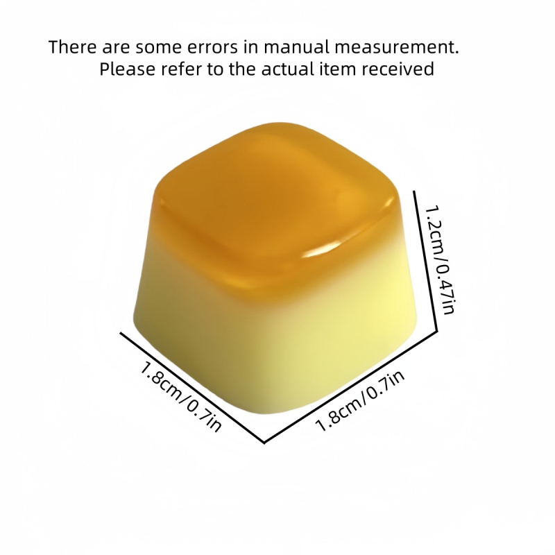 Персонализирана смолна keycap за механични клавиатури с Cross-stem – дизайн карамелен пудинг и манго желе, ръчна изработка, възможност за печат на лого, модел 59h