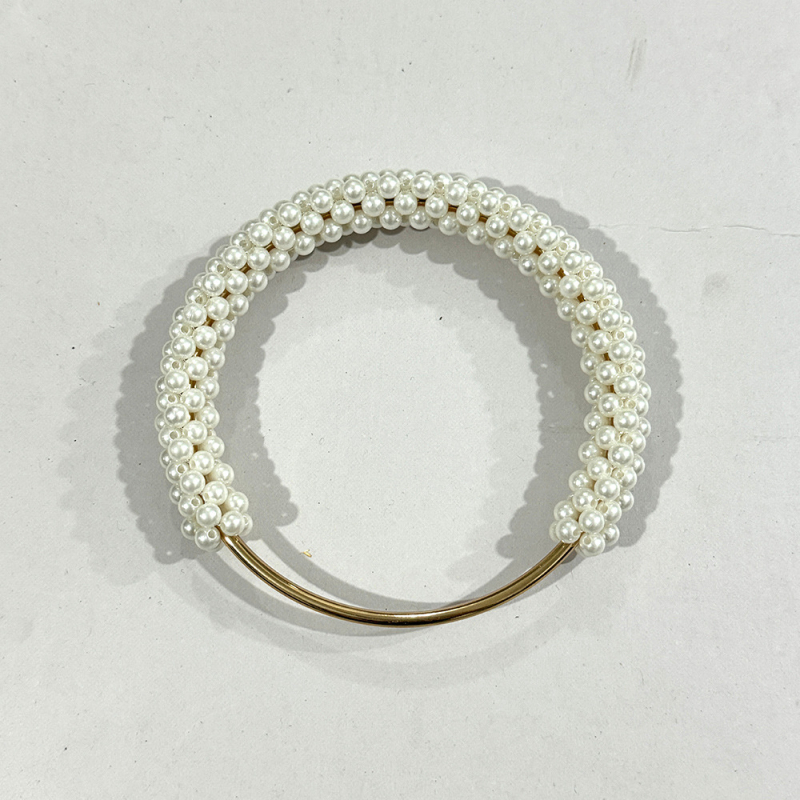 Μαργαριταρένια λαβή τσάντας για DIY υφαντές τσάντες — PVC υλικό, Άνοιξη 2025, στυλ φρέσκο και γλυκό, μονόχρωμο σχέδιο, εξαιρετικά ελαφρύ