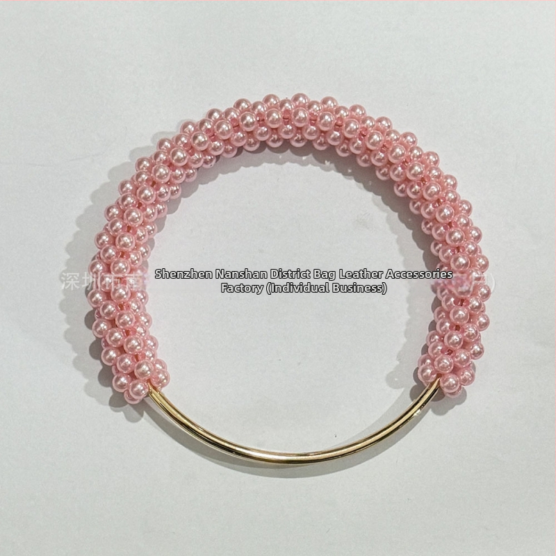 Μαργαριταρένια λαβή τσάντας για DIY υφαντές τσάντες — PVC υλικό, Άνοιξη 2025, στυλ φρέσκο και γλυκό, μονόχρωμο σχέδιο, εξαιρετικά ελαφρύ