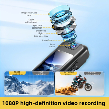 HD κάμερα ποδηλασίας με νυχτερινή όραση και ηλεκτρονική σταθεροποίηση (1080p CMOS, οθόνη LCD 1,3 ιντσών)