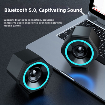 Datora skaļruņi ar USB barošanu, 2-kanālu galda skaņa, 3,5 mm ieeja, frekvencu diapazons 40 Hz–20 kHz, 3 W