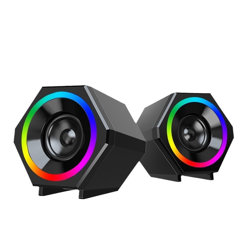 Datora skaļruņi ar USB barošanu, 2-kanālu galda skaņa, 3,5 mm ieeja, frekvencu diapazons 40 Hz–20 kHz, 3 W