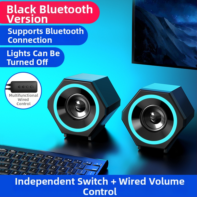 Datora skaļruņi ar USB barošanu, 2-kanālu galda skaņa, 3,5 mm ieeja, frekvencu diapazons 40 Hz–20 kHz, 3 W