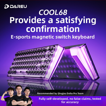 Mechanická klávesnica Daryou Cool68 s Reaper axis spínačmi, káblové pripojenie, RGB podsvietenie, dizajn gasket