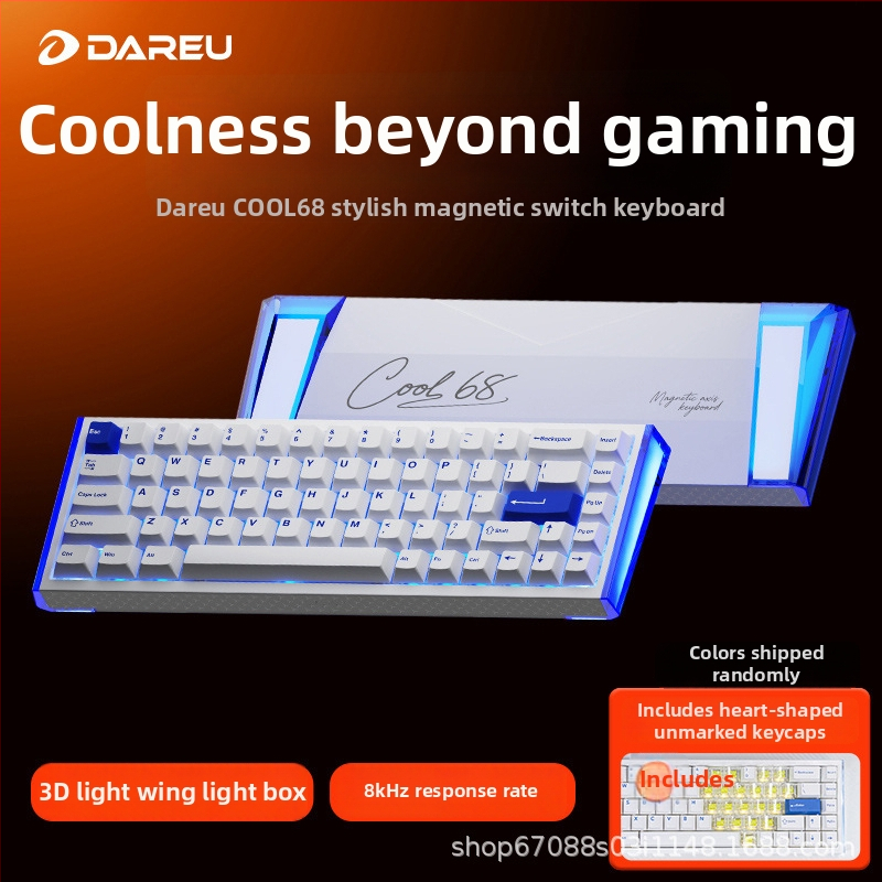 Mechanická klávesnica Daryou Cool68 s Reaper axis spínačmi, káblové pripojenie, RGB podsvietenie, dizajn gasket