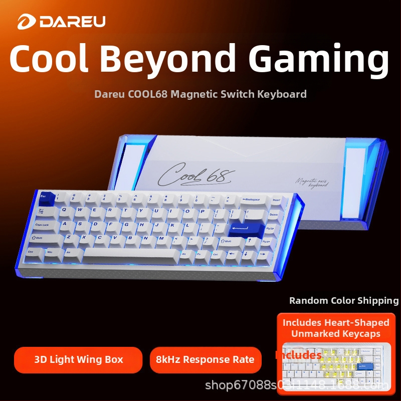 Mechanická klávesnica Daryou Cool68 s Reaper axis spínačmi, káblové pripojenie, RGB podsvietenie, dizajn gasket