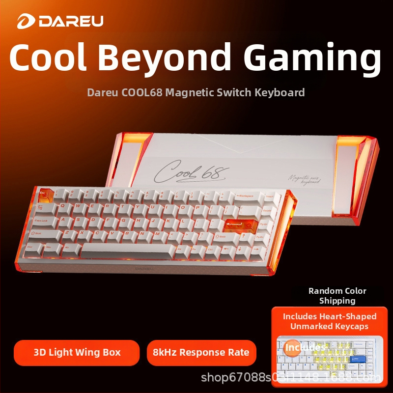 Mechanická klávesnica Daryou Cool68 s Reaper axis spínačmi, káblové pripojenie, RGB podsvietenie, dizajn gasket