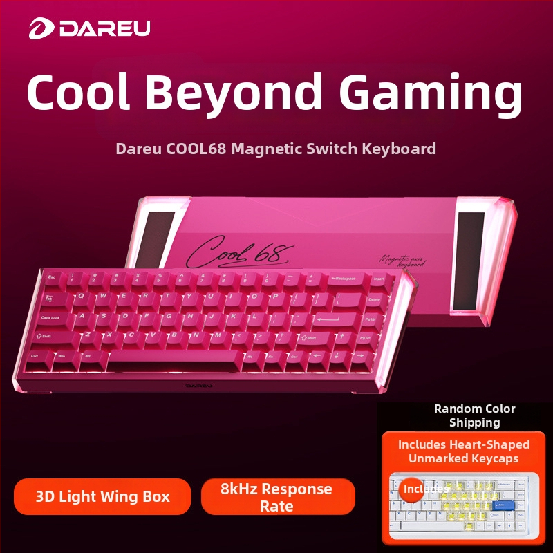 Mechanická klávesnica Daryou Cool68 s Reaper axis spínačmi, káblové pripojenie, RGB podsvietenie, dizajn gasket