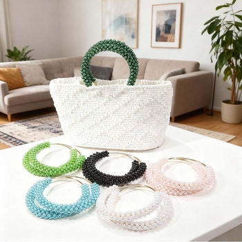 Αξεσουάρ τσάντας με λαβή από μαργαριτάρι - Leather Art, Μέταλλο, Εποχή Χειμώνας 2025, Street Style, Ελαφρύ και Ανθεκτικό στη φθορά