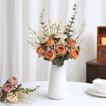 Μπουκέτο μεταξωτών λουλουδιών – Τριαντάφυλλο και Μαργαρίτα, Ρεαλιστικό Βίντατζ, Στιλισμός και Χύτευση Με Έγχυση