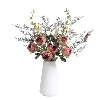 Μπουκέτο μεταξωτών λουλουδιών – Τριαντάφυλλο και Μαργαρίτα, Ρεαλιστικό Βίντατζ, Στιλισμός και Χύτευση Με Έγχυση