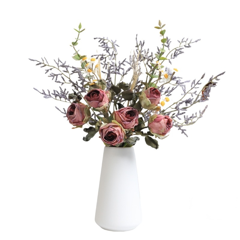 Μπουκέτο μεταξωτών λουλουδιών – Τριαντάφυλλο και Μαργαρίτα, Ρεαλιστικό Βίντατζ, Στιλισμός και Χύτευση Με Έγχυση