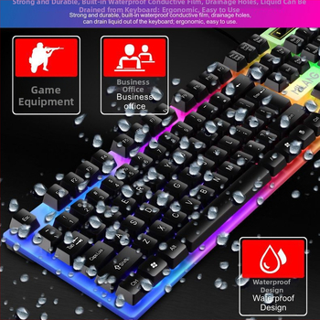 Кабелно гейминг комплект клавиатура и мишка с подсветка, USB, 1000 DPI, Glow set