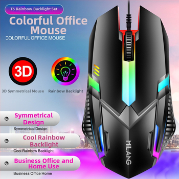 Кабелно гейминг комплект клавиатура и мишка с подсветка, USB, 1000 DPI, Glow set