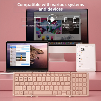 HB166 trostruko sklopiva Bluetooth tipkovnica – 79 tipki, punjiva, povezuje do 3 uređaja Bluetoothom, ABS