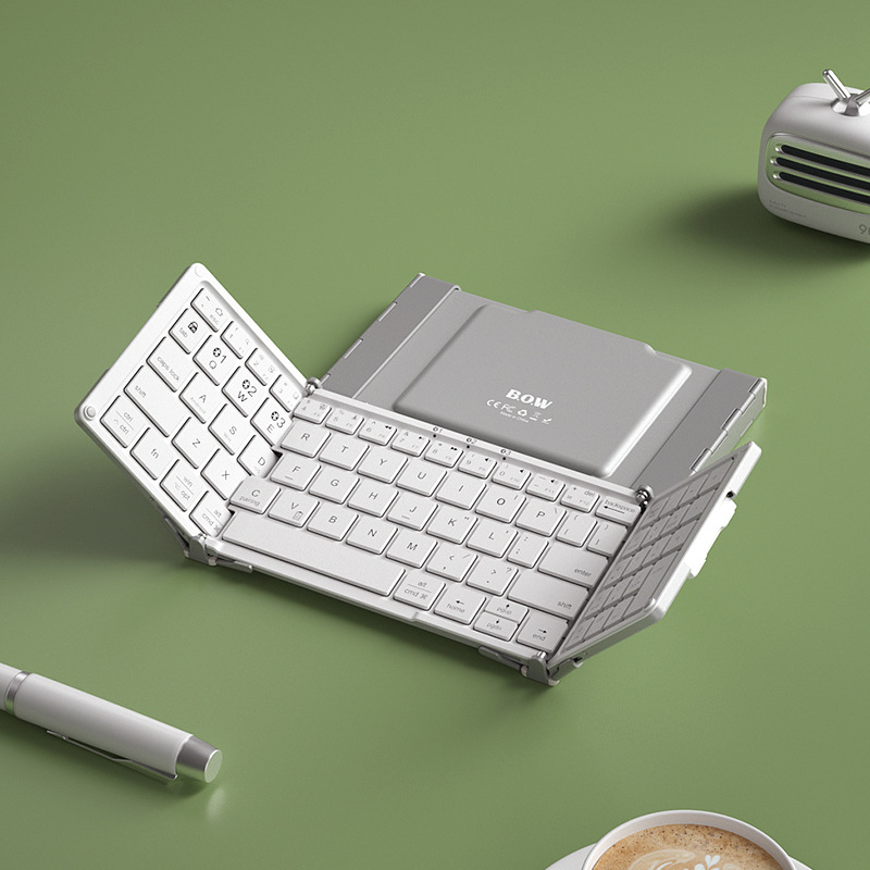 HB166 trostruko sklopiva Bluetooth tipkovnica – 79 tipki, punjiva, povezuje do 3 uređaja Bluetoothom, ABS