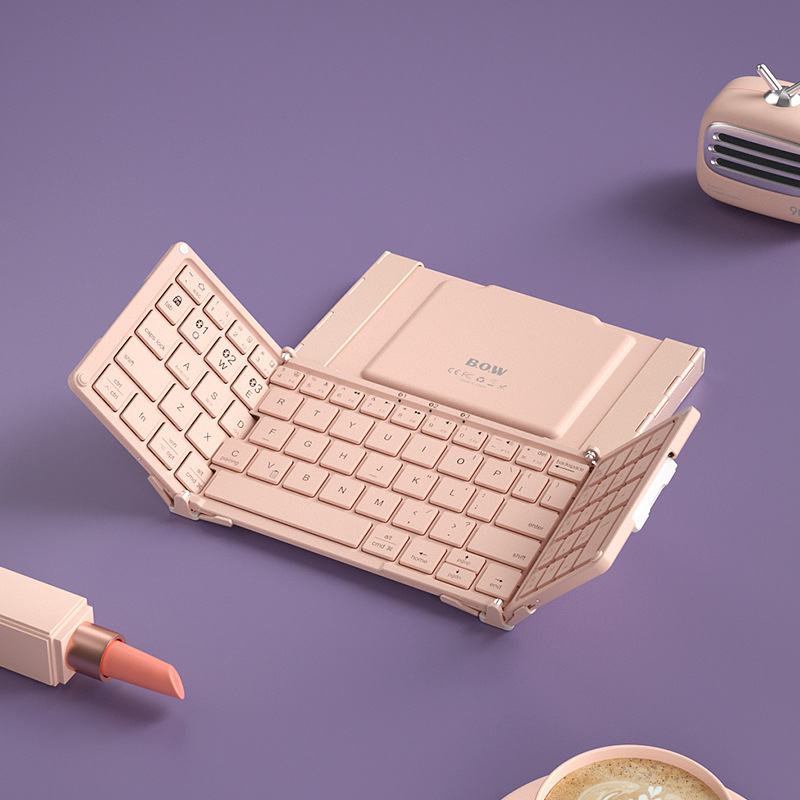 HB166 trostruko sklopiva Bluetooth tipkovnica – 79 tipki, punjiva, povezuje do 3 uređaja Bluetoothom, ABS