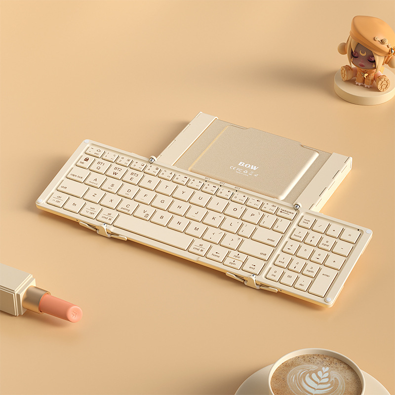 HB166 trostruko sklopiva Bluetooth tipkovnica – 79 tipki, punjiva, povezuje do 3 uređaja Bluetoothom, ABS