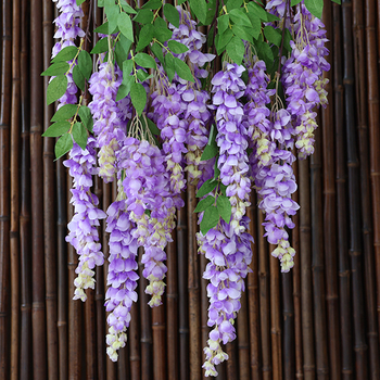 Cvjetne grančice - umjetna glicinija (wisteria), svilenkasti cvjetovi, injekcijsko oblikovanje; brend Flowers qianyun; za vjenčanja, vanjsku upotrebu, rekvizite za fotografiju i kućnu dekoraciju.
