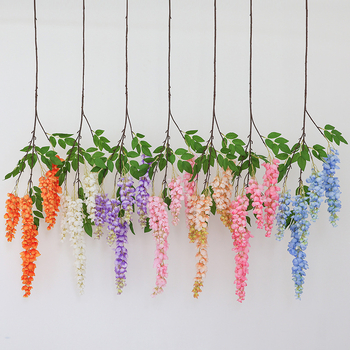 Cvjetne grančice - umjetna glicinija (wisteria), svilenkasti cvjetovi, injekcijsko oblikovanje; brend Flowers qianyun; za vjenčanja, vanjsku upotrebu, rekvizite za fotografiju i kućnu dekoraciju.