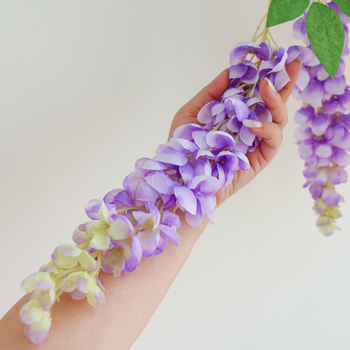 Cvjetne grančice - umjetna glicinija (wisteria), svilenkasti cvjetovi, injekcijsko oblikovanje; brend Flowers qianyun; za vjenčanja, vanjsku upotrebu, rekvizite za fotografiju i kućnu dekoraciju.